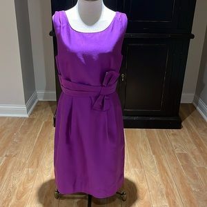 - Like NEW! Kate Spade bow silk purple sleeveless shift dress size 12